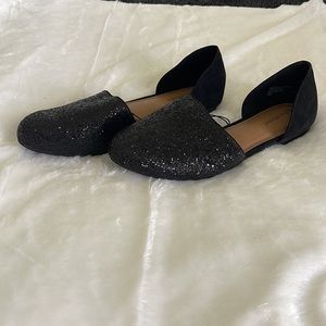 Lane Bryant Woman Size 12W Black/Glitter/Suede Flats. New with tags